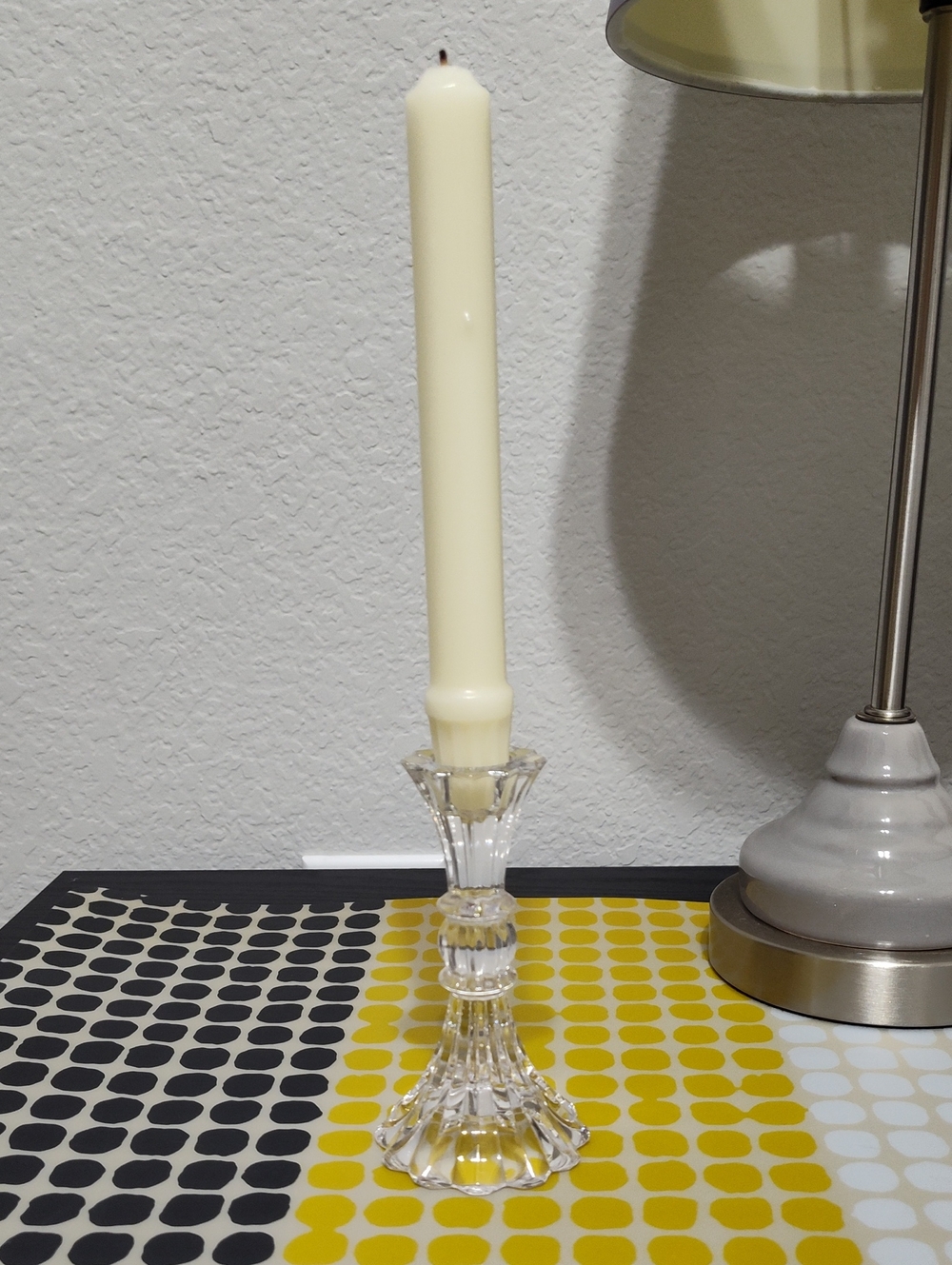 ♨️3/$10 Single Clear Crystal Taper Holder, ~5"